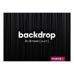 FORTEX Backdrop 3m x 3m zwart 320 gram/m² molton theaterdoek