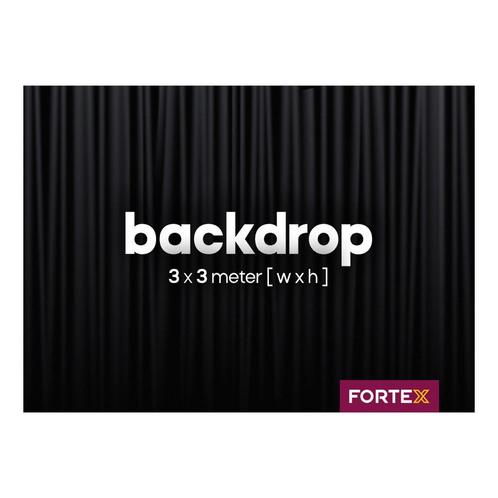 FORTEX Backdrop 3m x 3m zwart 320 gram/m² molton theaterdoek, Muziek en Instrumenten, Licht en Laser, Overige typen, Nieuw, Ophalen of Verzenden
