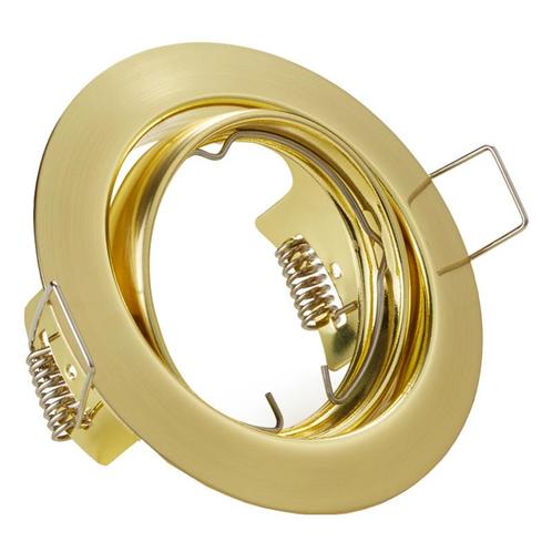 Spot Armatuur GU10 - Inbouw Rond - Goud - Kantelbaar Ø83mm, Huis en Inrichting, Lampen | Spots, Plafondspot of Wandspot, Nieuw