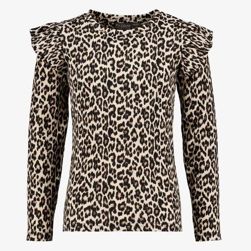 TwoDay meisjes shirt met luipaardprint en ruches maat 146/15, Diversen, Overige Diversen, Nieuw, Verzenden