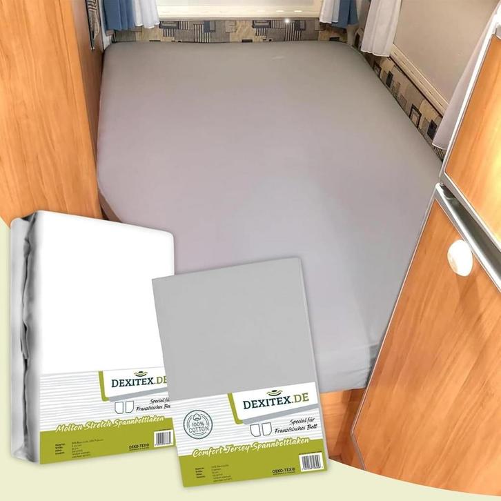 Textielpakket Frans bed - 1 hoeslaken en 1 molton - links -, Huis en Inrichting, Slaapkamer | Beddengoed, Hoeslaken of Sloop, Wit