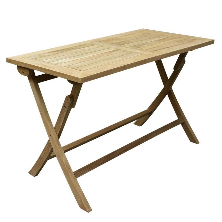 Klaptafel 120x60 cm rechthoekig teak, Tuin en Terras, Tuintafels, Nieuw, Teakhout, Ophalen of Verzenden