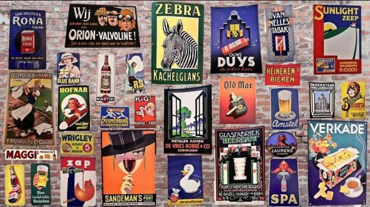 Emaille reclamebord, oud emaille bord: GEVRAAGD / GEZOCHT, Verzamelen, Merken en Reclamevoorwerpen, Reclamebord, Zo goed als nieuw