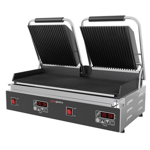 GGM Gastro | Contactgrill - 3,6 kW - Digitaal - boven & |, Witgoed en Apparatuur, Contactgrills, Verzenden