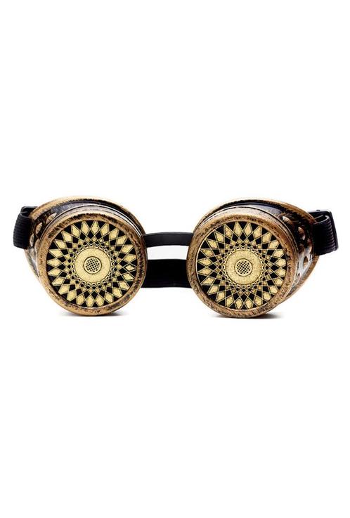 Goggles Steampunk Bril Spiral Brons Montuur Bronzen Burning, Kleding | Heren, Carnavalskleding en Feestkleding, Nieuw, Overige maten