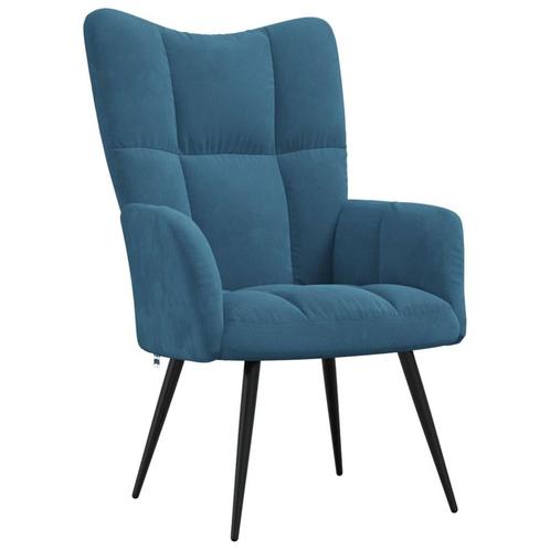 Design Relaxstoel Fluweel - Retourdeal - Stijlvol & Goedkoop, Huis en Inrichting, Stoelen, Blauw, Nieuw, Ophalen of Verzenden