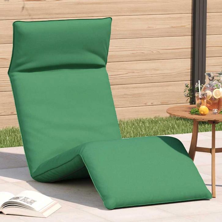 vidaXL Ligstoel inklapbaar 175x54x8,5 cm oxford stof groen, Tuin en Terras, Ligbedden, Nieuw, Verzenden