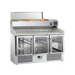 GGM Gastro | Pizza koelwerkbank ECO - 1400x700mm - met 3 |, Verzenden, Nieuw in verpakking