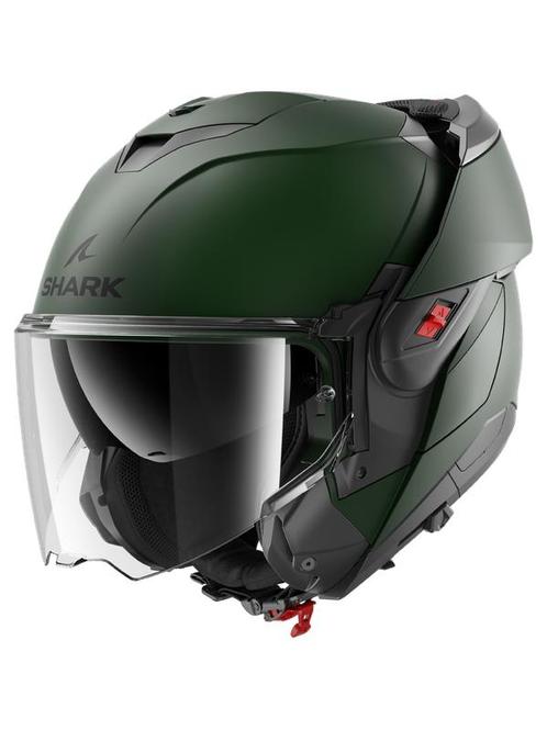 Shark OXO - Mat Groen, Motoren, Kleding | Motorhelmen, S, Shark, Systeemhelm, Verzenden