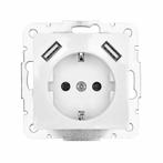 Ledmaxx Inbouw contactdoos zuiver wit met 2x USB 2800mA, Ophalen of Verzenden, Nieuw