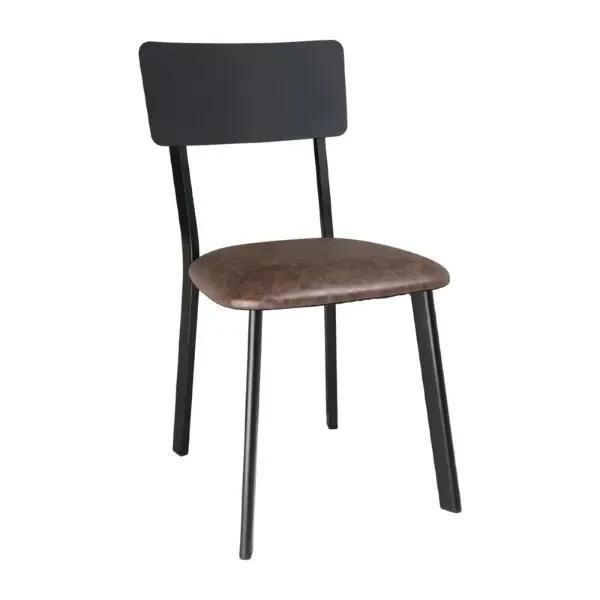 Stoelen | Kunstleer/Staal | Mokka | Zwart Frame | Indoor | 4, Zakelijke goederen, Horeca | Keukenapparatuur, Nieuw in verpakking
