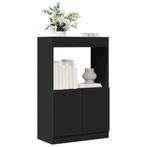 vidaXL Hoge kast 63x33x100 cm bewerkt hout zwart, Huis en Inrichting, Verzenden, Nieuw, Overige houtsoorten