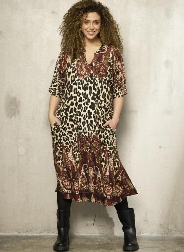 ZHENZI dierenprint jurk Maat:, Kleding | Dames, Jurken, Overige kleuren, Nieuw, Verzenden