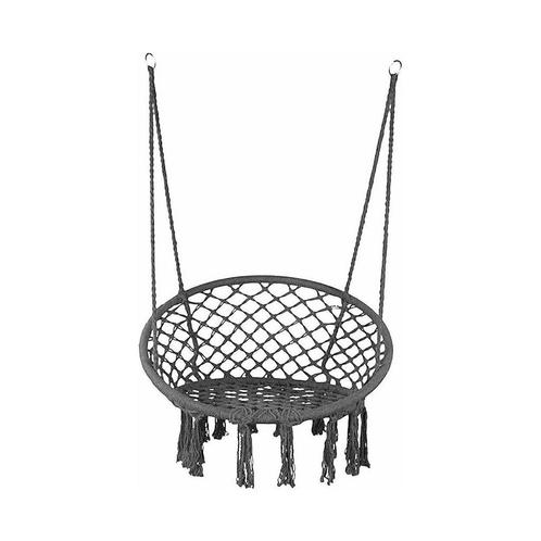 Hangstoel van touw voor binnen of buiten grijs/antraciet, Huis en Inrichting, Stoelen, Ophalen of Verzenden