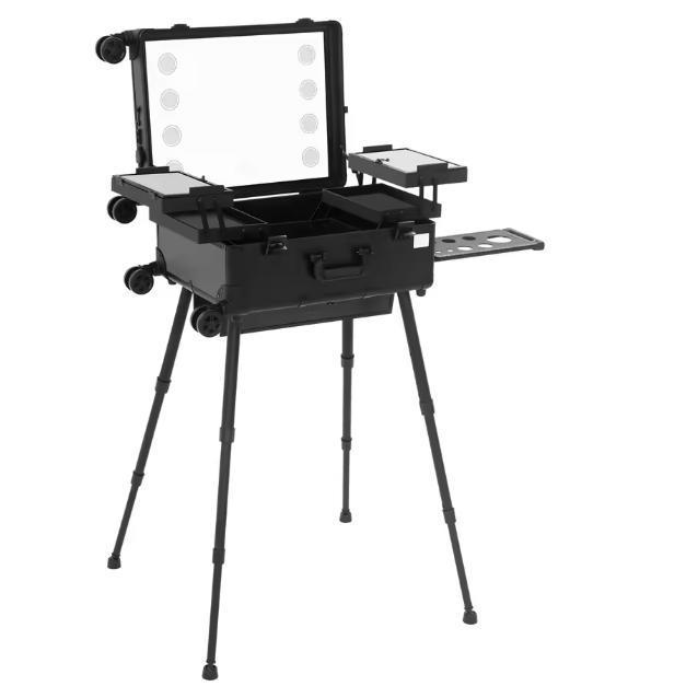 Make-upkoffer met Spiegel en LED – Professioneel op Wielen, Huis en Inrichting, Woonaccessoires | Kisten, Nieuw, Verzenden