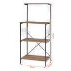 [en.casa] Staand rek Billund 133x60x42cm zwart en walnootkle, Huis en Inrichting, Verzenden, Nieuw