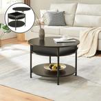 Salontafel Kandas rond zwart en houtkleurig Ø70 cm [en.casa], Huis en Inrichting, Tafels | Salontafels, Verzenden, Nieuw