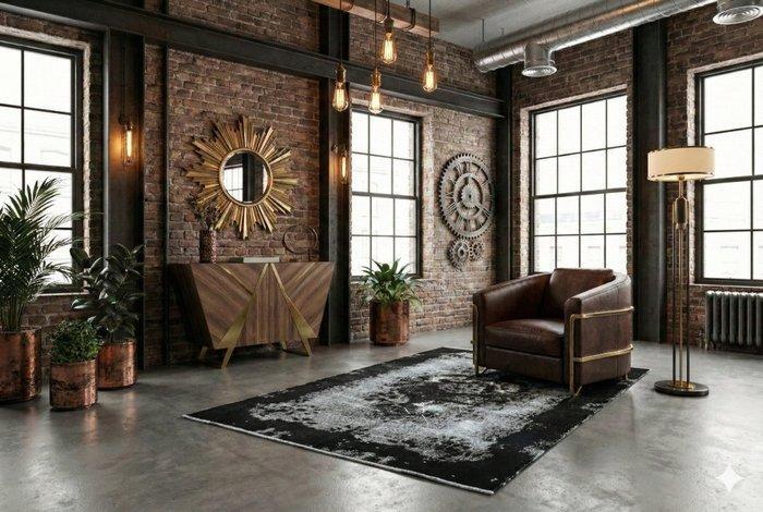 Black super vintage - Vloerkleed - 210 cm - 115 cm - met, Huis en Inrichting, Stoffering | Tapijten en Kleden