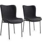 Gestoffeerde stoel Tessa - Geweven stof zwart/zwart, Set van, Huis en Inrichting, Verzenden, Nieuw