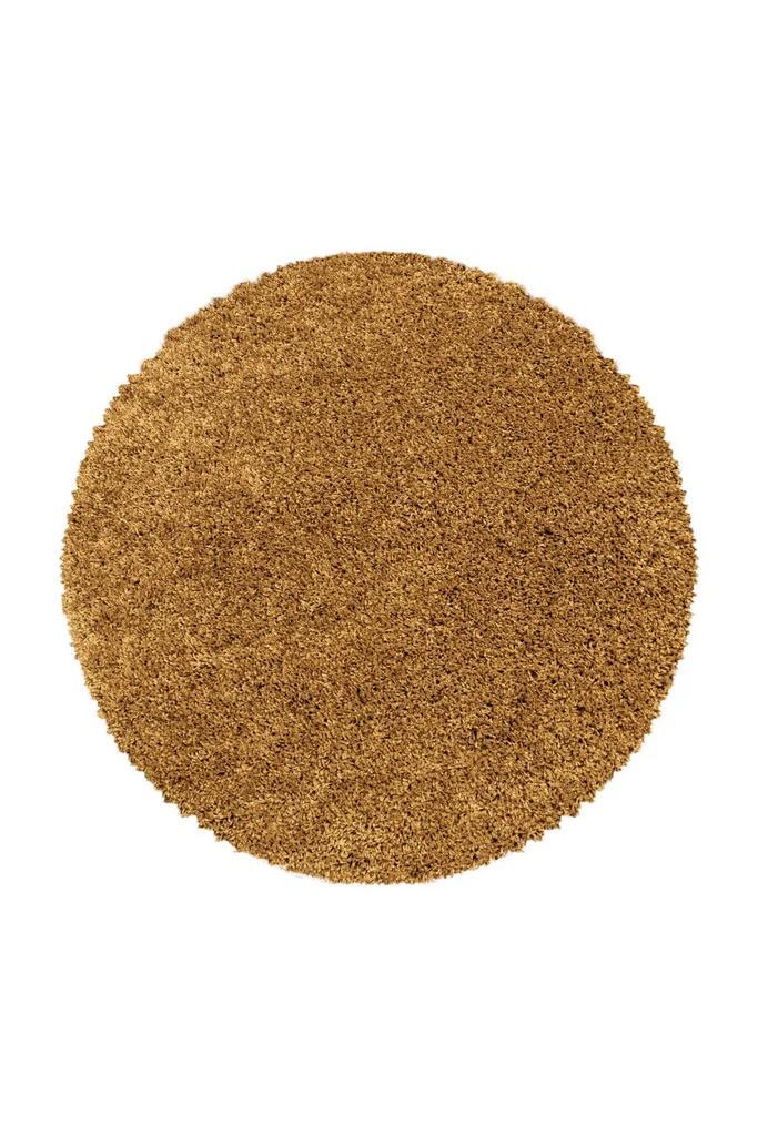 Rond Shaggy Vloerkleed | Sydney | Goud | 200x200 cm, Huis en Inrichting, Stoffering | Tapijten en Kleden, Verzenden