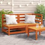 vidaXL Tuinbank 2-zits massief grenenhout wasbruin, Tuin en Terras, Tuinsets en Loungesets, Verzenden, Nieuw