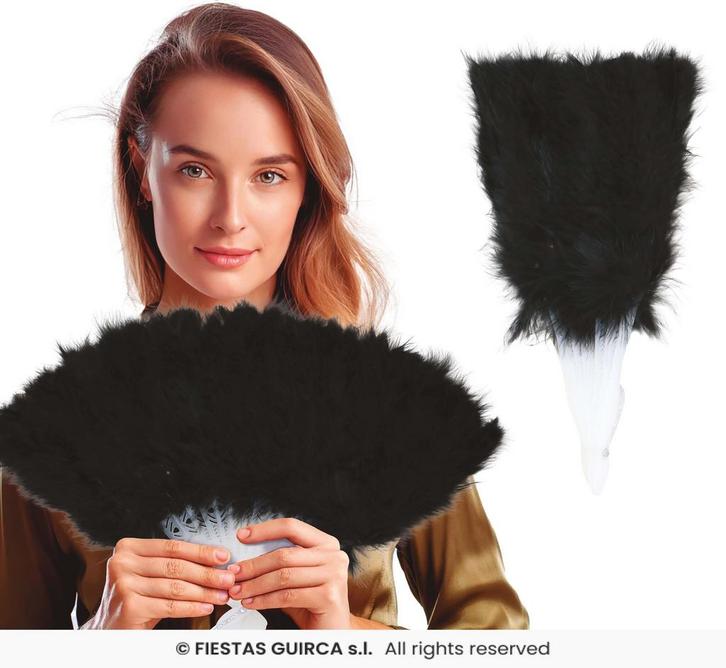 Veren waaier zwart, Hobby en Vrije tijd, Feestartikelen, Nieuw, Ophalen of Verzenden