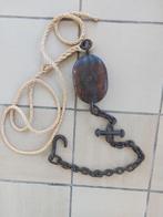 Maritieme objecten (3) - Smeedijzer- Katrol ships pulley, Antiek en Kunst