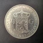 Nederland. Wilhelmina. 2 1/2 Gulden 1933 Grof Haar, Mooie