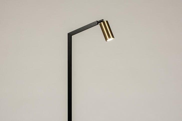 Rietveld Vloerlampen - Zwart, Goud - Metaal, Huis en Inrichting, Lampen | Vloerlampen, Verzenden