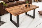 Massief houten salontafel IRON CRAFT 100cm Sheesham, Huis en Inrichting, Tafels | Salontafels, Ophalen of Verzenden, Nieuw