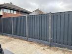 Zwarte tuinschermen met beton palen & onderplaten !, Nieuw, Hout, 1 tot 2 meter