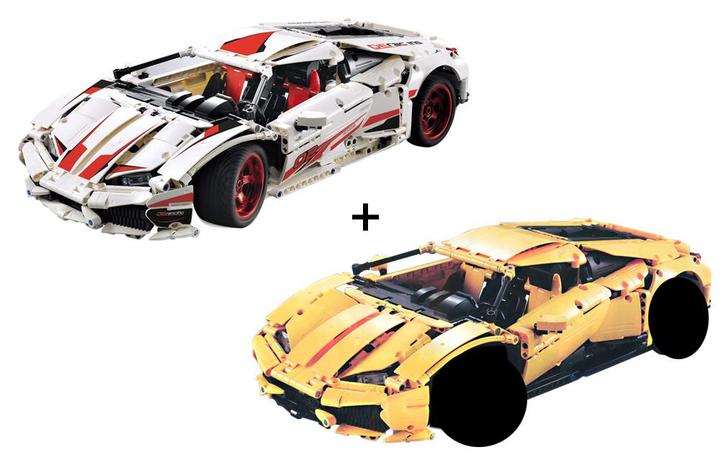 CaDA 610 Super Car plus ombouwset geel (Voertuigen), Kinderen en Baby's, Speelgoed | Bouwstenen, Nieuw, Verzenden