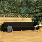 vidaXL 4-delige Loungeset met kussens poly rattan zwart, Tuin en Terras, Tuinsets en Loungesets, 4 zitplaatsen, Nieuw, Loungeset