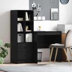vidaXL Bureau met Opbergruimte in Zwart Eiken Geengineerd, Huis en Inrichting, Kasten | Buffetkasten, Verzenden, Nieuw, 50 tot 100 cm