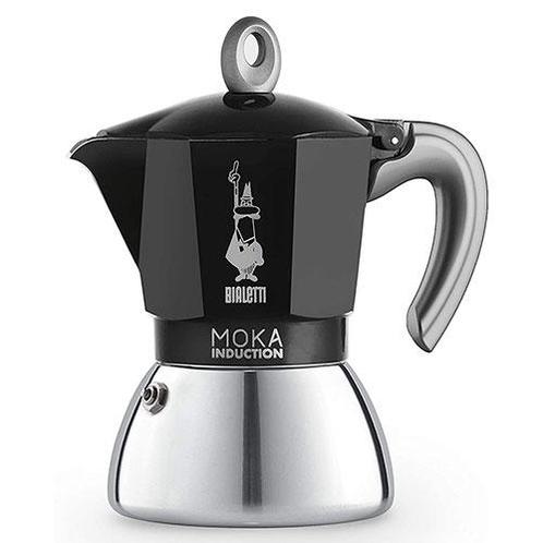 Bialetti Moka Inductie Zwart 6 kops (percolator), Witgoed en Apparatuur, Koffiezetapparaten, 4 tot 10 kopjes, Nieuw, Koffiebonen