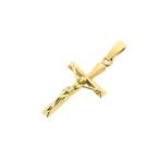 Gouden hanger van een kruis met corpus (religieus), Ophalen of Verzenden, Gebruikt, Goud, Overige merken