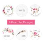 500 stickers labels rol thanks thank you 6 designs sluit, Ophalen of Verzenden, Nieuw