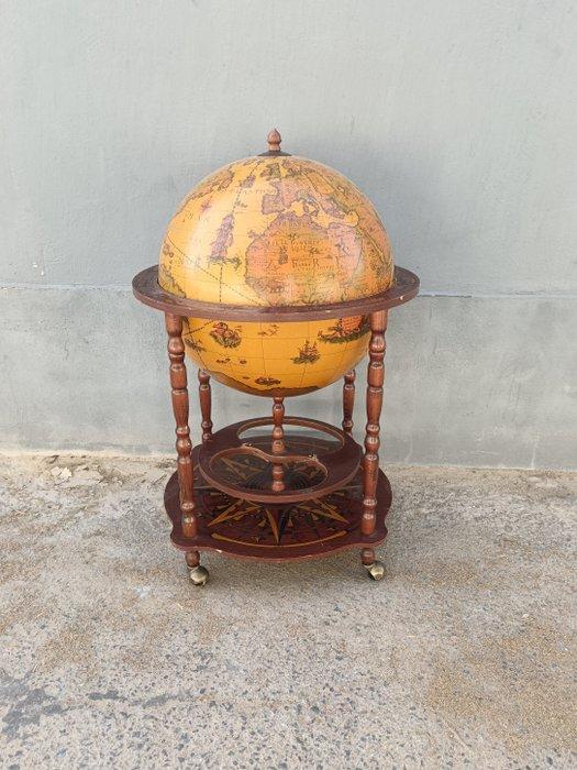 Bar - Hout, pasta - Globevormige bar, lade voor likeuren, Antiek en Kunst, Curiosa en Brocante