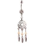 Fako Bijoux® - Navelpiercing - Dromenvanger - Wit, Verzenden, Nieuw
