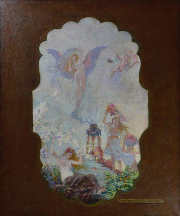 Paul Jean Gervais 1859-1944. - Scene dincantation., Antiek en Kunst, Kunst | Schilderijen | Klassiek