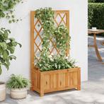 vidaXL Plantenbak verhoogd met latwerk massief acaciahout, Tuin en Terras, Bloembakken en Plantenbakken, Verzenden, Minder dan 60 cm