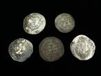 Sasanian Zilver Set Drachme munten 5x - 3.1 cm  (Zonder