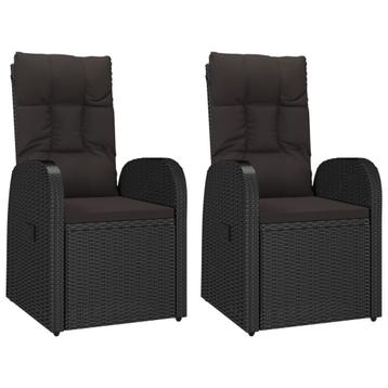 Verstelbare Tuinstoelen - Zwart! OP=OP -35% korting beschikbaar voor biedingen