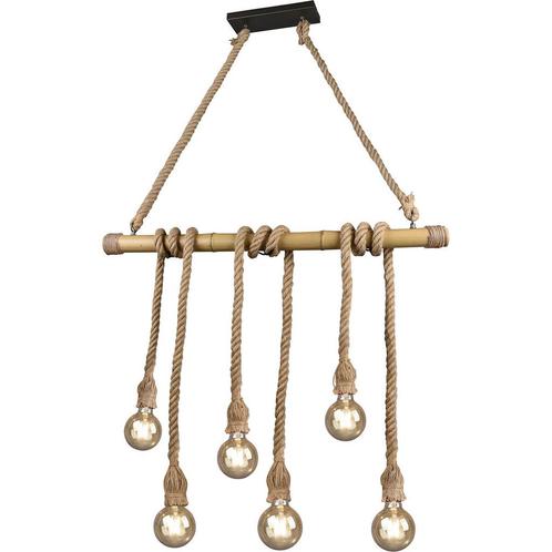 LED Hanglamp - Trion Wolmi - E27 Fitting - Rechthoek - Mat, Huis en Inrichting, Lampen | Hanglampen, Nieuw, Hout, Ophalen of Verzenden