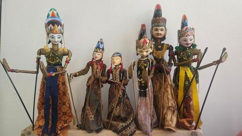 6 wayang golèk poppen - Java - Indonesië  (Zonder, Antiek en Kunst, Kunst | Niet-Westerse kunst