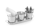 3 emmers met dienblad - (B)13x(D)41,5x(H)12,5cm, Verzenden, Nieuw in verpakking