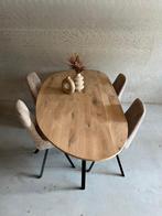 Organische Eettafel rustiek eiken hout, 50 tot 100 cm, Eikenhout, Nieuw, 50 tot 100 cm