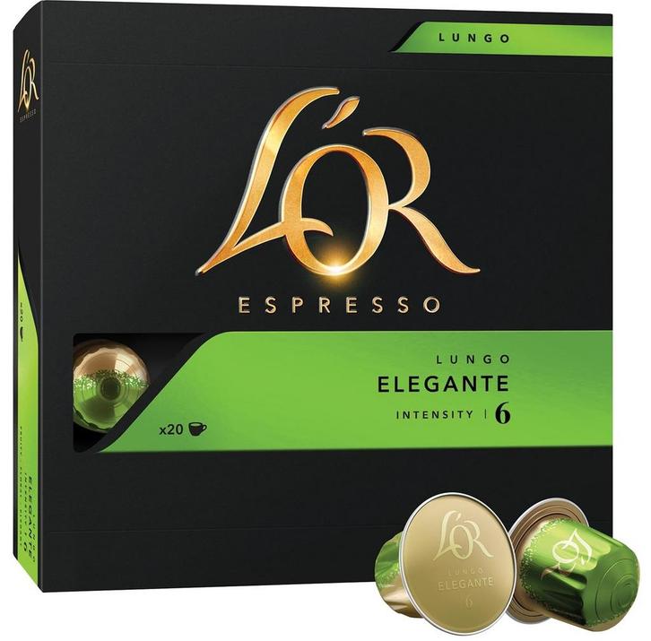 Lor LOr Intensity 6 - Lungo Elegante - 20 capsules, Zakelijke goederen, Partijgoederen en Retail | Verpakking en Verzending, Ophalen of Verzenden