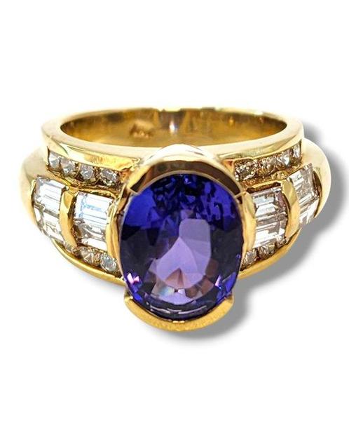 Ring - 18 karaat Geel goud, Prachtige 18K gouden ring met, Sieraden, Tassen en Uiterlijk, Ringen