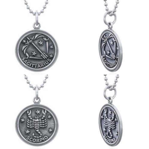 Echt zilveren ronde sterrenbeeld kettinghanger, Sieraden, Tassen en Uiterlijk, Kettinghangers, Nieuw, Verzenden
